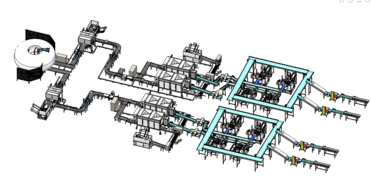 给袋式真空机配开箱装箱封箱码垛整线解决方案